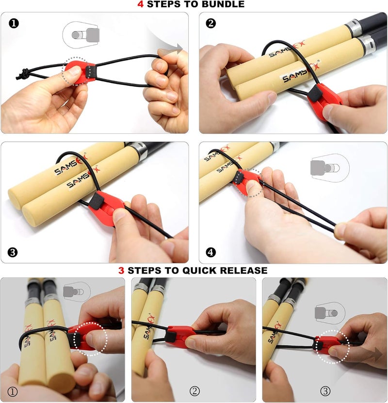 SAMSFX Fishing Rods Belt Stretchy Wrap Pole Straps Elastic Cable Ties for Casting, Spinning & Fly Rods - Image 3